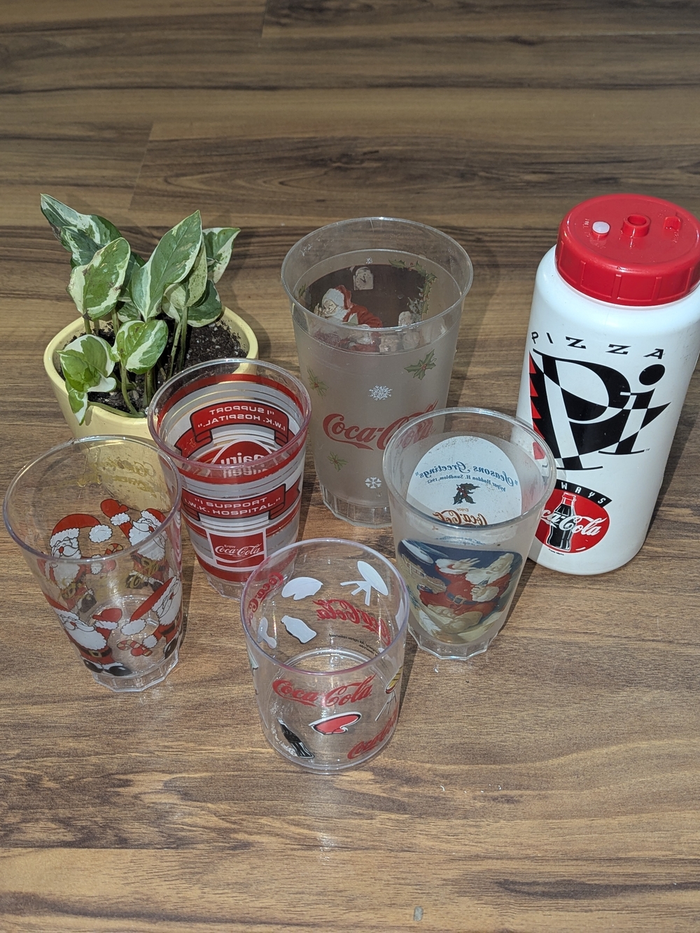 Vintage Coca Cola Coke Cup Lot + Water Bottle Plastic